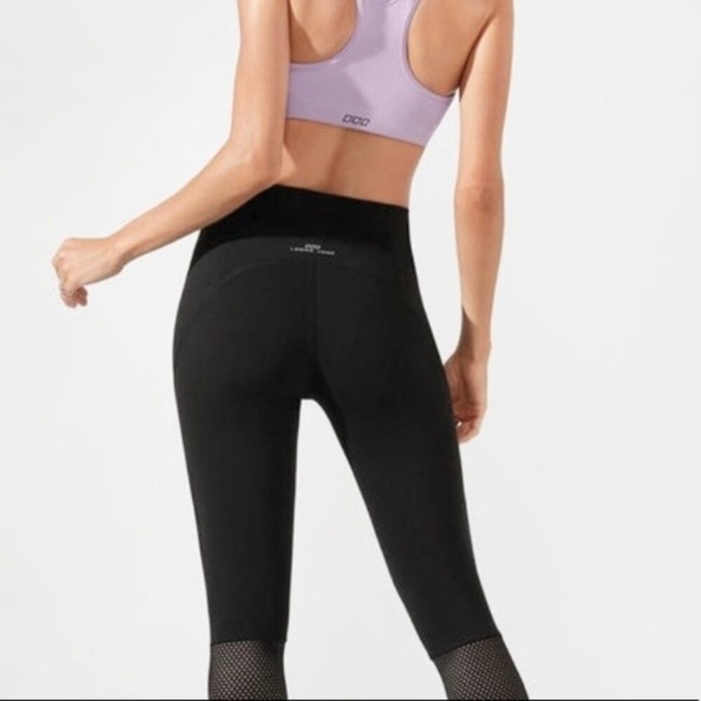 Lorna Jane No Dig Sculpting Mesh Ankle Biter Cropped Tights S